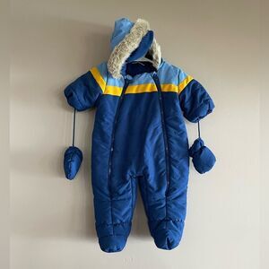 One piece jacket suit with mitts